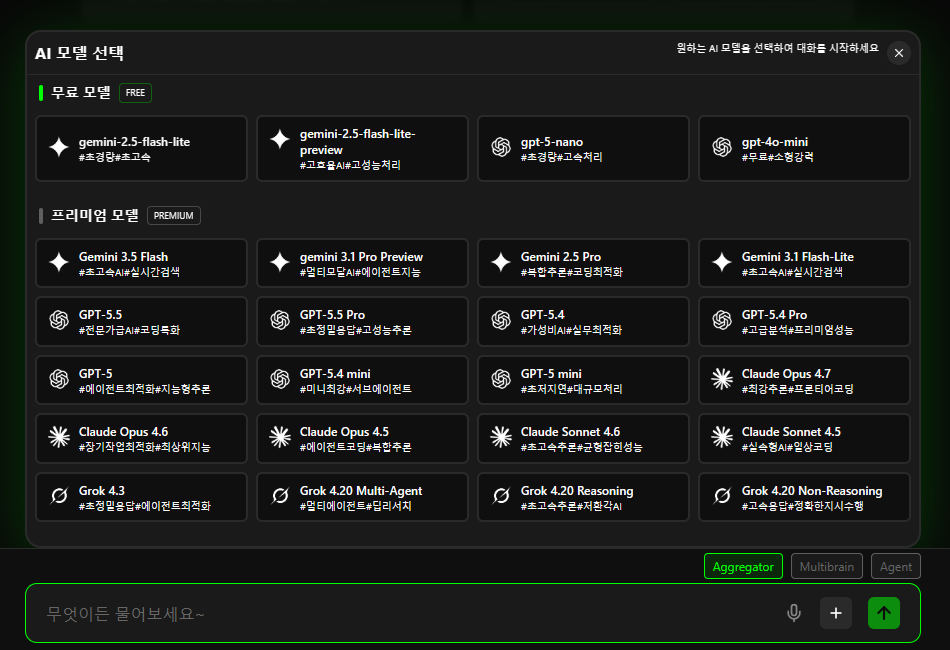 ZeliAi AI Aggregator — actual screen