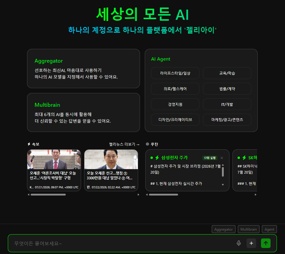 ZeliAi AI Unified Search — actual screen